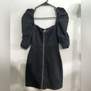 Bershka Black Denim Dress